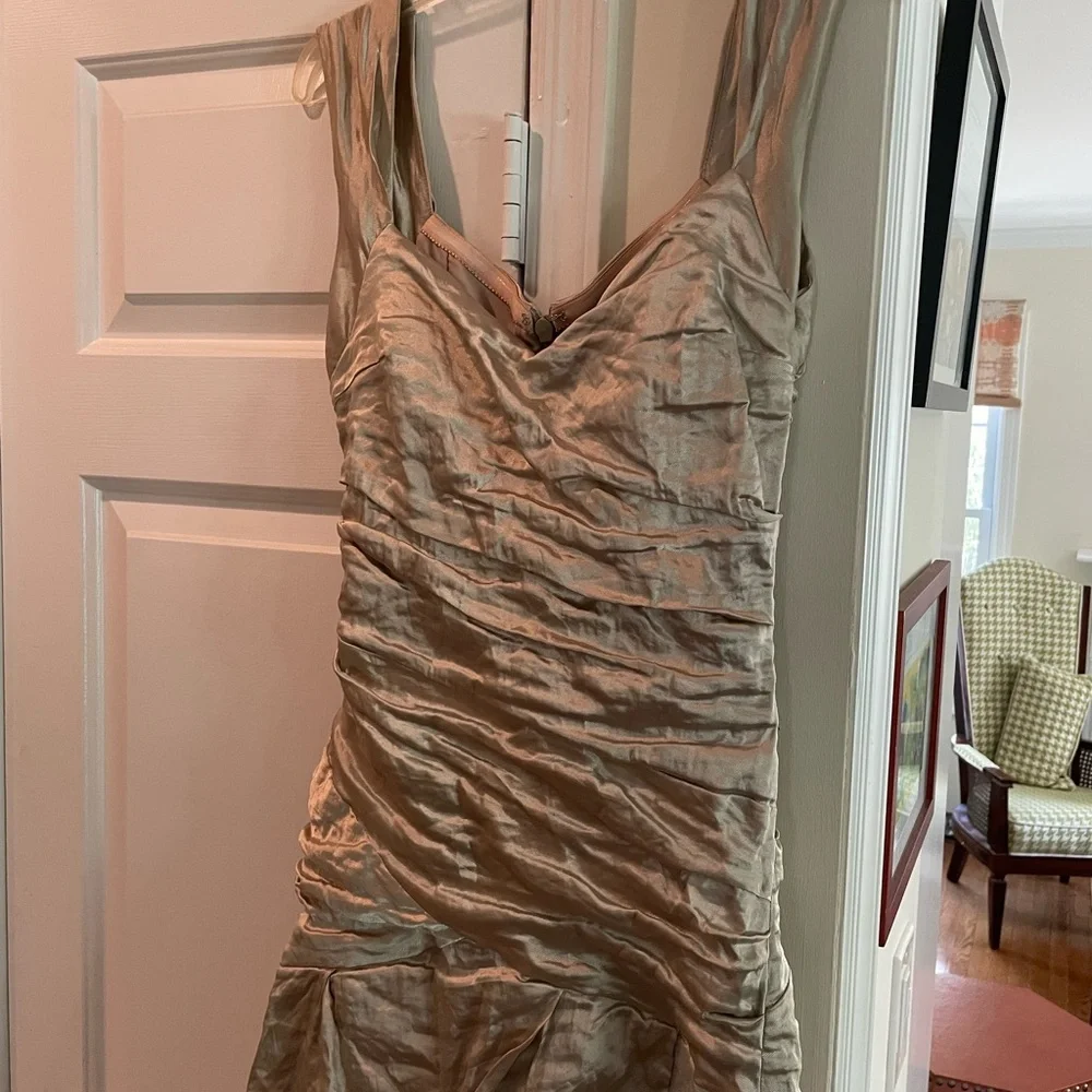 Nicole miller Elegant Gold Evening Gown this dress is stunning 😍🤩 🔥 - Picture 4 of 9